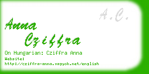 anna cziffra business card